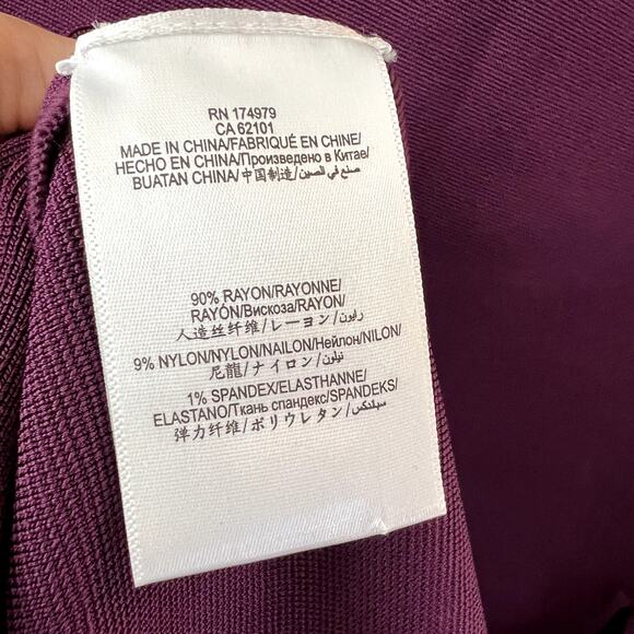 Herve Leger Purple Long Sleeve Off Shoulder Bandage Gown Dress Size M - Picture 6 of 9